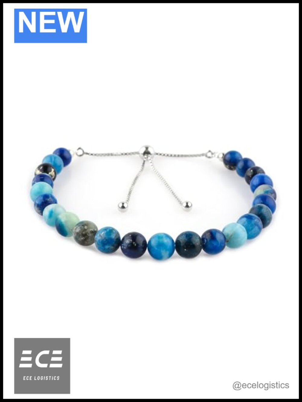 Natural Copper Afghanite Beaded Bolo Bracelet 925 Sterling Silver Slider